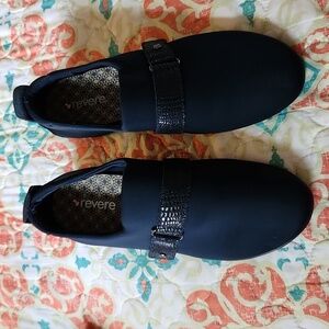 REVERE Genoa navy blue stretch loafers size 8
